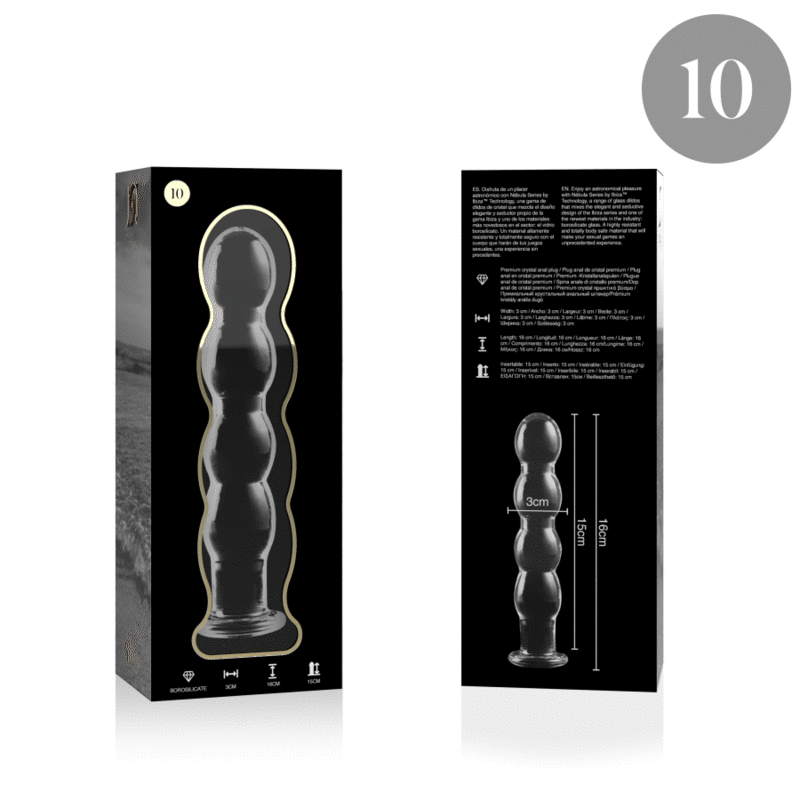 NEBULA SERIES BY IBIZA - MODELL 10 DILDO BOROSILIKATGLAS KLAR 16.5 CM -O- 3.5 CM - Sexotim