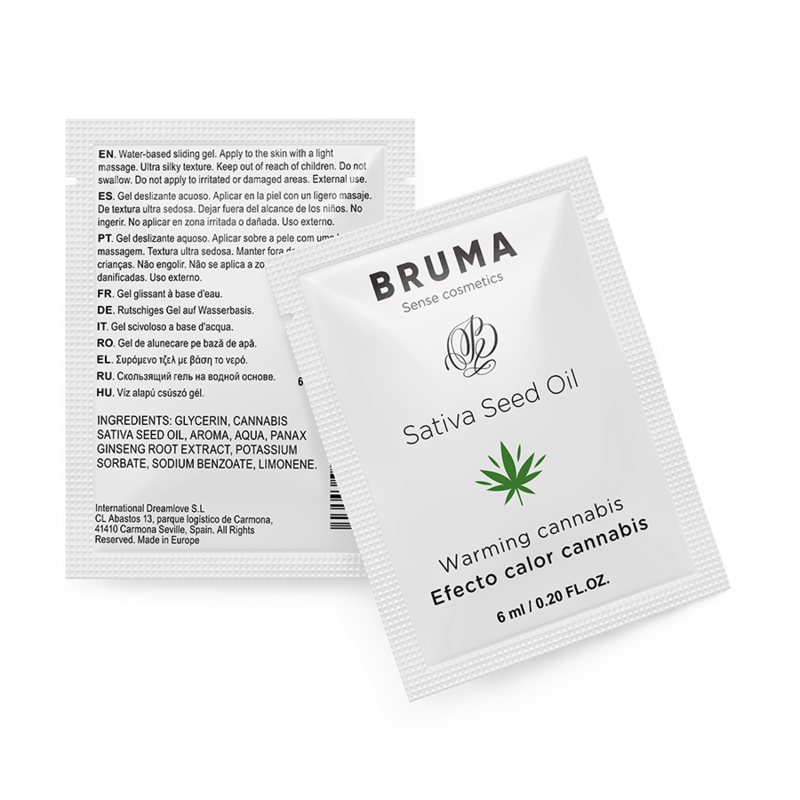 BRUMA - SATIVA-SAMENÖL-GLEITGEL MIT WÄRMENDEM CANNABISGESCHMACK 6 ml - Sexotim