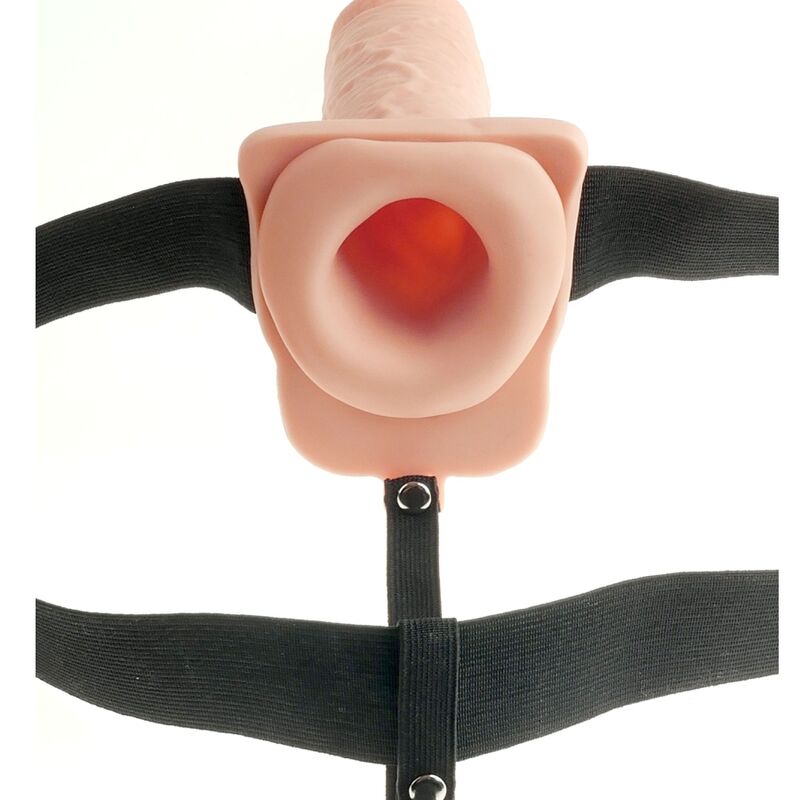 FETISH FANTASY SERIES - VERSTELLBARER GURT REALISTISCHER PENIS MIT WIEDERAUFLADBAREN BLLEN UND VIBRATOR 28 CM - Sexotim