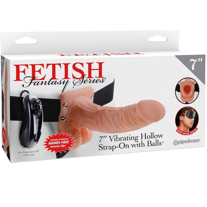 FETISH FANTASY SERIES - VERSTELLBARES GURT MIT FERNBEDIENUNG, REALISTISCHER PENIS MIT HODEN 17,8 CM - Sexotim