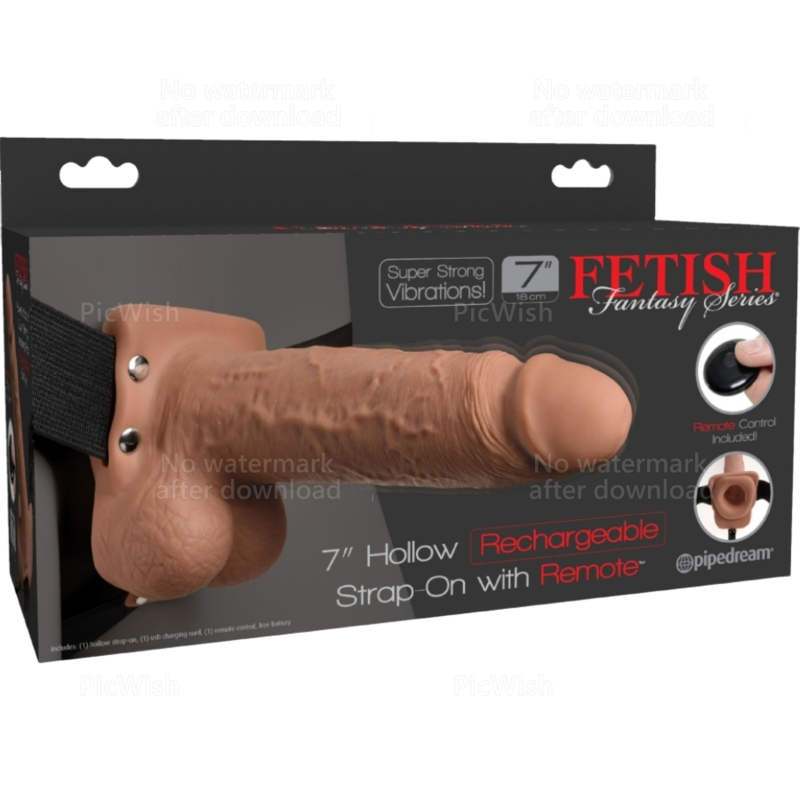 FETISH FANTASY SERIES - VERSTELLBARES GURT REALISTISCHER PENIS MIT WIEDERAUFLADBAREN BLLEN UND VIBRATOR 17,8 CM - Sexotim