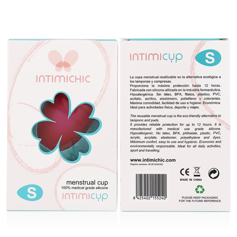 INTIMICHIC - MENSTRUAL CUP MEDIZINISCHES SILIKON - GRÖSSE S / L - Sexotim