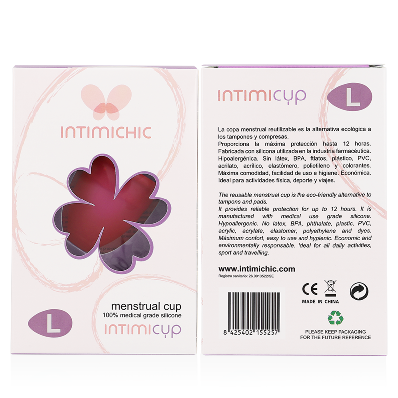 INTIMICHIC - MENSTRUAL CUP MEDIZINISCHES SILIKON - GRÖSSE S / L - Sexotim