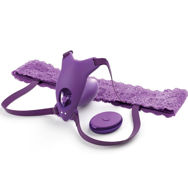 FANTASY FOR HER - G-SPOT-SCHMETTERLINGSGESCHIRR MIT VIBRATOR, WIEDERAUFLADBAR UND VIOLETTER FERNBEDIENUNG - Sexotim