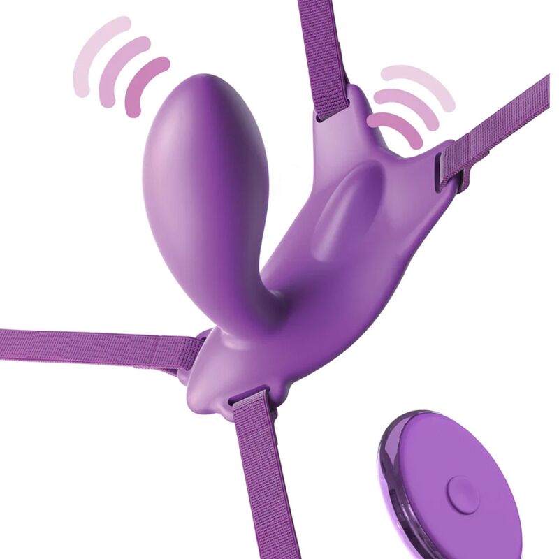 FANTASY FOR HER - G-SPOT-SCHMETTERLINGSGESCHIRR MIT VIBRATOR, WIEDERAUFLADBAR UND VIOLETTER FERNBEDIENUNG - Sexotim