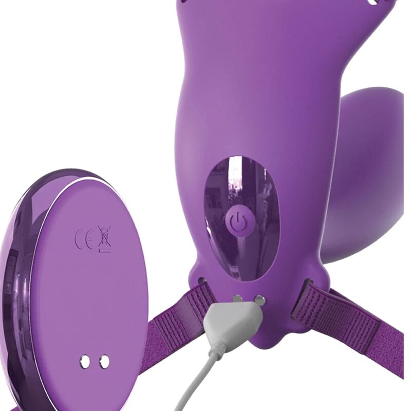 FANTASY FOR HER - G-SPOT-SCHMETTERLINGSGESCHIRR MIT VIBRATOR, WIEDERAUFLADBAR UND VIOLETTER FERNBEDIENUNG - Sexotim