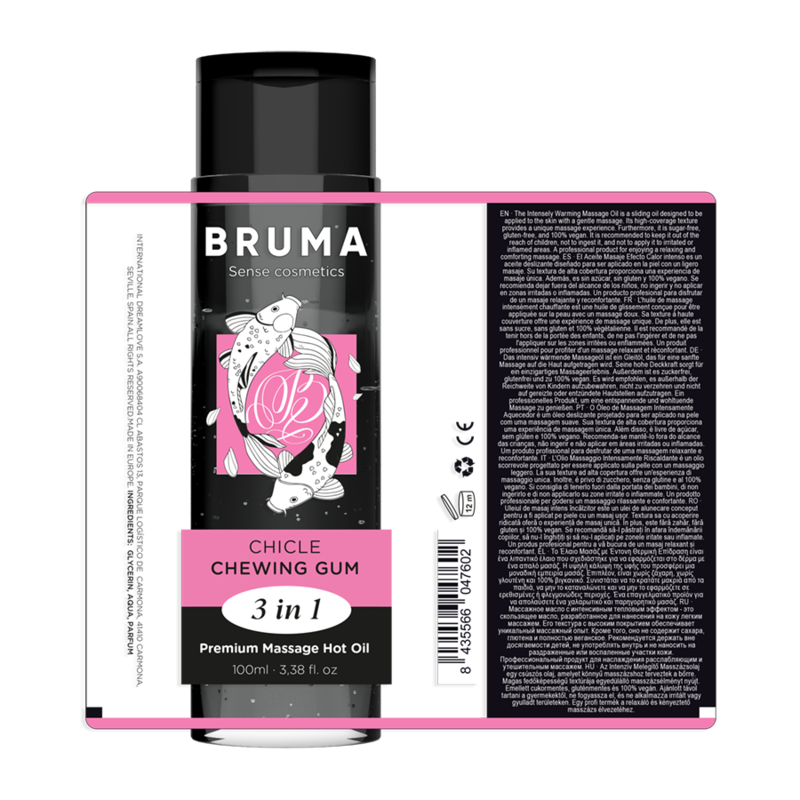 BRUMA - PREMIUM-MASSAGEÖL MIT WÄRMEEFFEKT, GUM-GESCHMACK 3 IN 1 - 100 ML - Sexotim