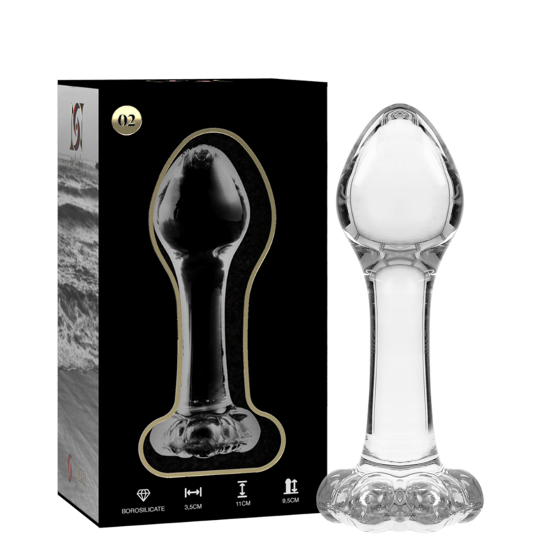 ANALPLUG BOROSILIKATGLAS KLAR -NEBULA SERIES BY IBIZA - MODELL 2 - 11 CM -O- 3.5 CM - Sexotim