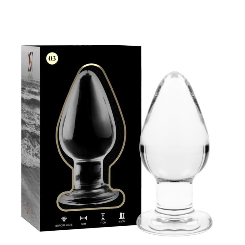 ANALPLUG BOROSILIKATGLAS -NEBULA SERIES BY IBIZA - MODELL 3 TRANSPARENT 11 CM -O- 5 CM - Sexotim