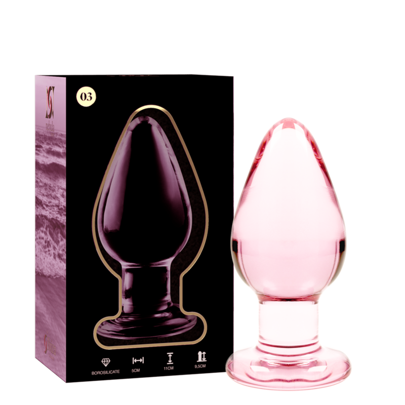ANALPLUG BOROSILIKATGLAS -NEBULA SERIES BY IBIZA - MODELL 3 TRANSPARENT 11 CM -O- 5 CM - Sexotim