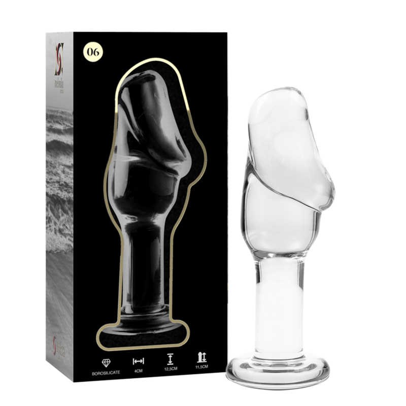 ANALPLUG BOROSILIKATGLAS KLAR -NEBULA SERIES BY IBIZA - MODELL 6 - 12.5 CM -O- 4 CM - Sexotim