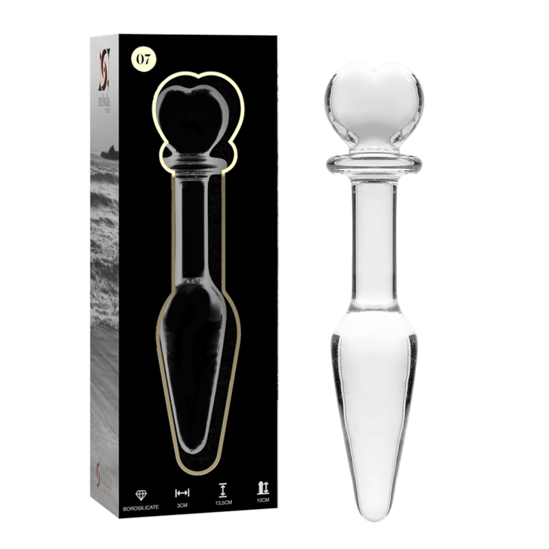 ANALPLUG BOROSILIKATGLAS KLAR -NEBULA SERIES BY IBIZA - MODEL 7 - 13.5 CM -O- 3 CM - Sexotim
