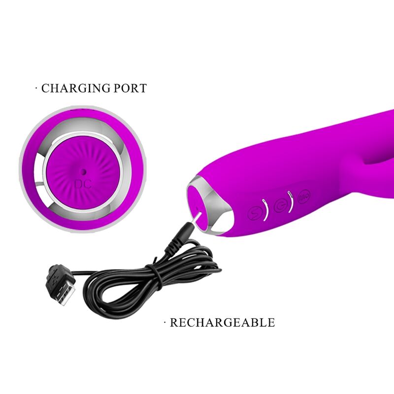 PRETTY LOVE - GLORIA WIEDERAUFLADBARER KANINCHENVIBRATOR, WASSERDICHT, LILA - Sexotim