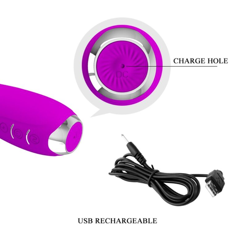 PRETTY LOVE - HECTOR WIEDERAUFLADBARER ELEKTROSCHOCK-VIBRATOR WASSERDICHT LILA - Sexotim