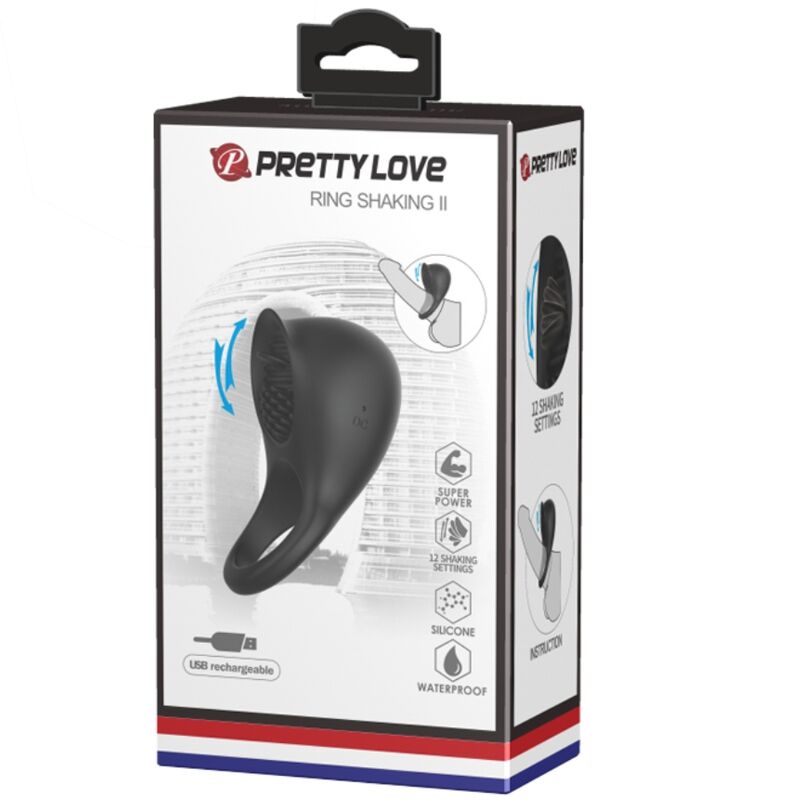 PRETTY LOVE - VIBRIERENDER PENISRING MIT SCHWARZER ZUNGE - Sexotim