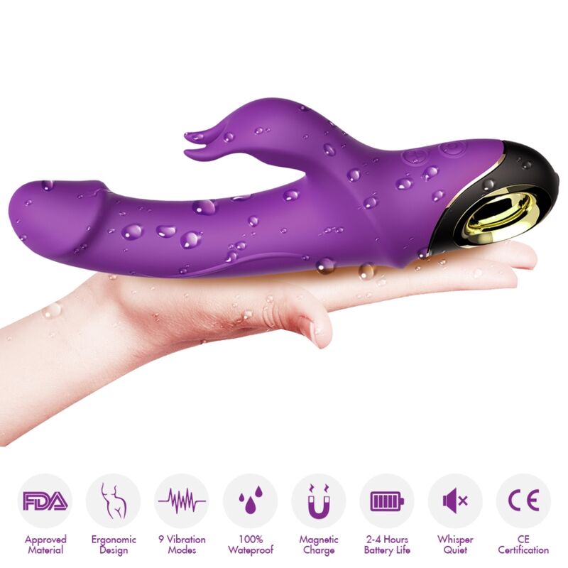ARMONY - METEROR DILDO VIBRATOR RABBIT ROTATOR LILA - Sexotim