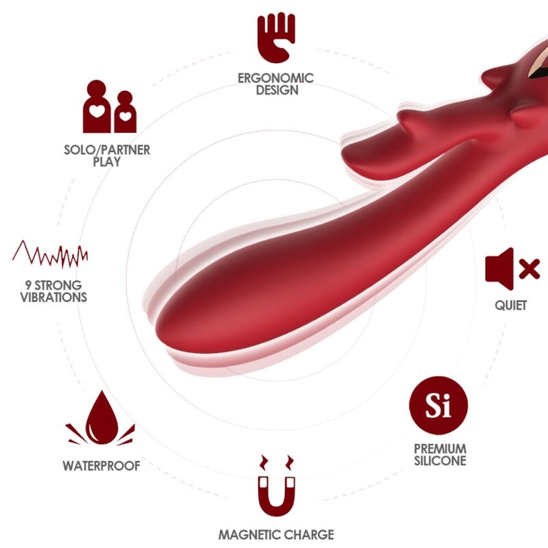ARMONY - ELCH VIBRATOR KANINCHEN GEBOGEN ROT - Sexotim