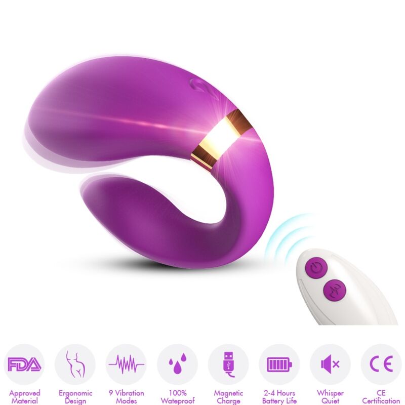 ARMONY - CRESCENT VIBRATOR FÜR PAARE, FERNBEDIENUNG, LILA - Sexotim