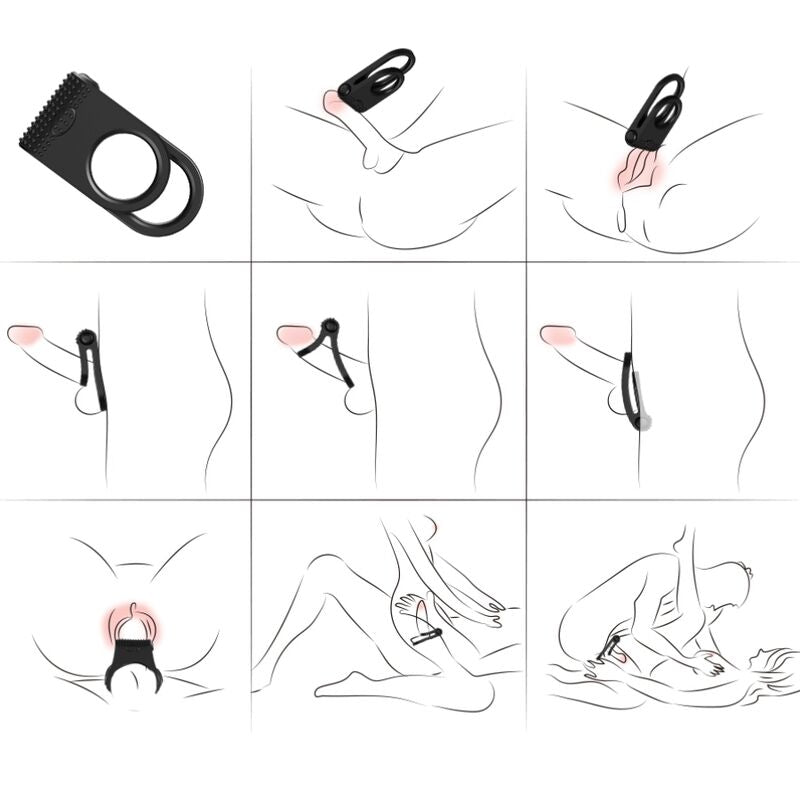 ARMONY - TWINS DOPPEL-VIBRATORRING FÜR PAARE SCHWARZ - Sexotim