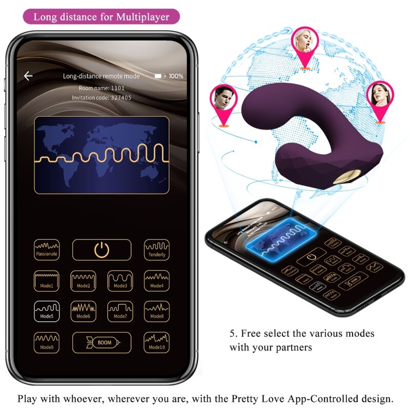 PRETTY LOVE - BILLY VIBRATIONSFERNBEDIENUNG LILA KOSTENLOSE APP - Sexotim