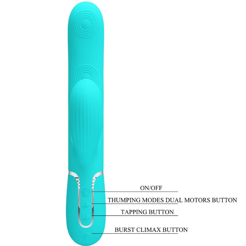 PRETTY LOVE - PERLITA MULTIFUNKTIONS-3-IN-1-G-PUNKT-VIBRATOR AQUA GRÜN - Sexotim