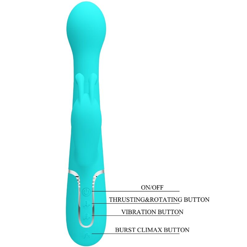 PRETTY LOVE - DEJON RABBIT VIBRATOR 3 IN 1 MULTIFUNKTIONS-AQUAGRÜN - Sexotim