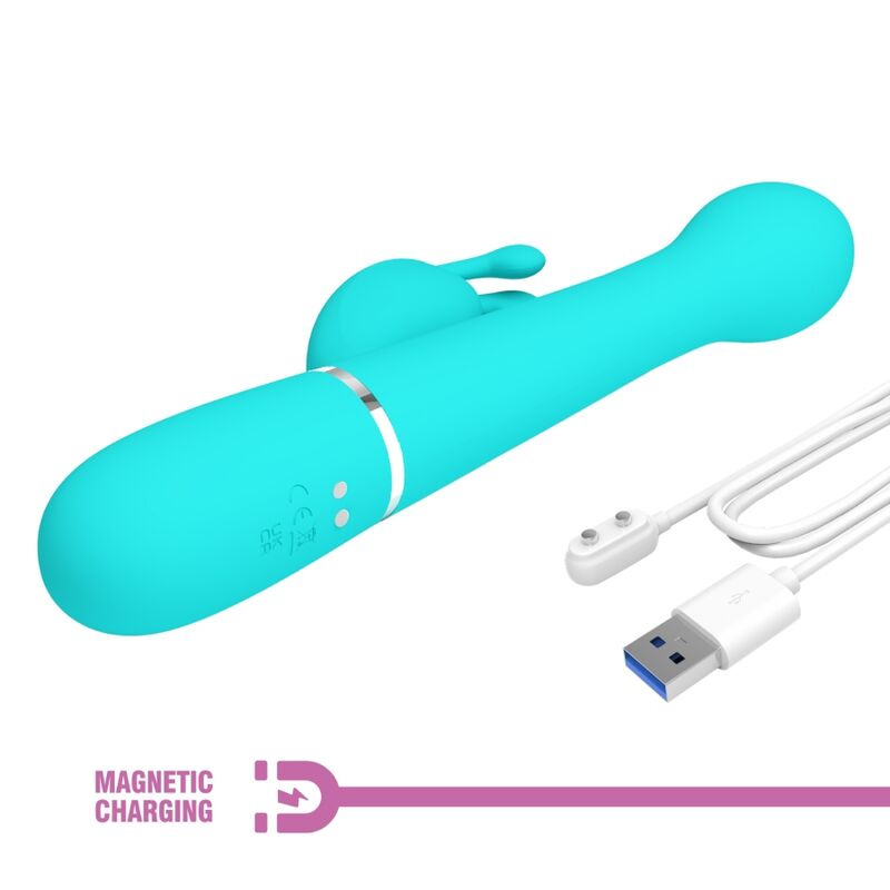 PRETTY LOVE - DEJON RABBIT VIBRATOR 3 IN 1 MULTIFUNKTIONS-AQUAGRÜN - Sexotim