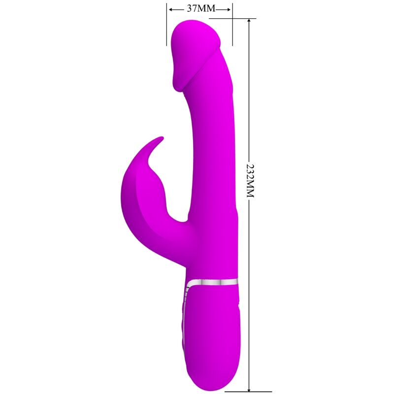 PRETTY LOVE - DEJON RABBIT VIBRATOR 3 IN 1 MULTIFUNKTIONS FUCSIA - Sexotim