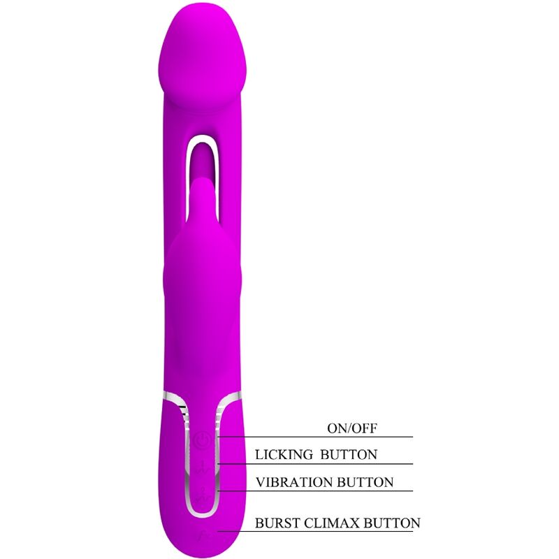 PRETTY LOVE - DEJON RABBIT VIBRATOR 3 IN 1 MULTIFUNKTIONS FUCSIA - Sexotim