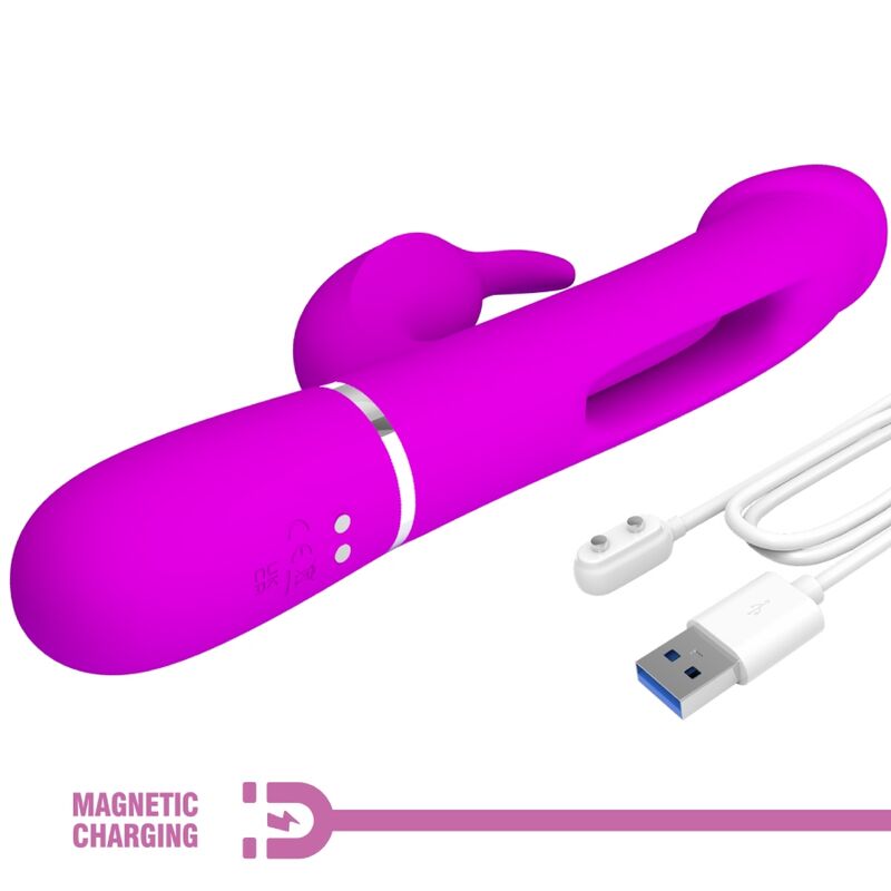 PRETTY LOVE - DEJON RABBIT VIBRATOR 3 IN 1 MULTIFUNKTIONS FUCSIA - Sexotim