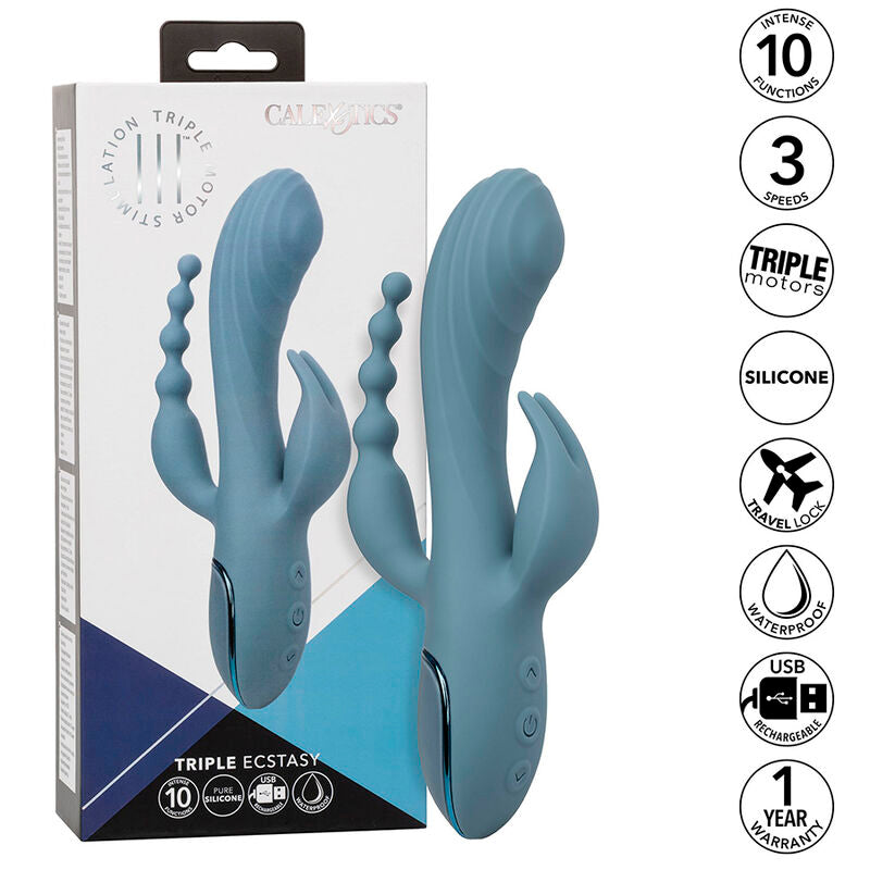 CALEXOTICS - VIBRATOR TRIPLE ECSTASY GRAU - Sexotim