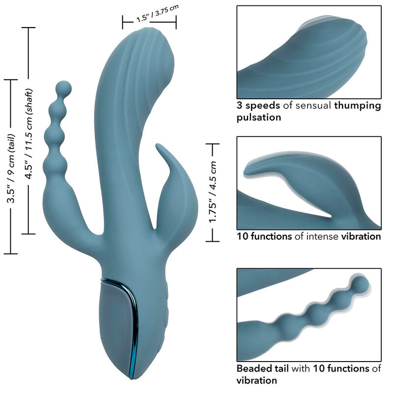 CALEXOTICS - VIBRATOR TRIPLE ECSTASY GRAU - Sexotim
