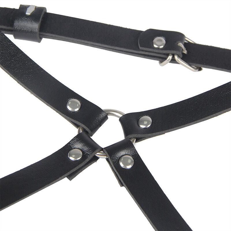 SUBBLIME - LEDER TAILLE UND BEIN HARNESS SCHWARZ EINE GRÖSSE - Sexotim