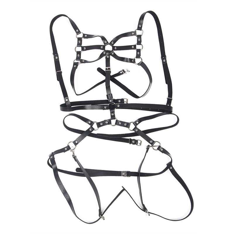SUBBLIME - KÖRPERHARNESS VERSTELLBARE RIEMEN LEDER SCHWARZ EINE GRÖSSE - Sexotim