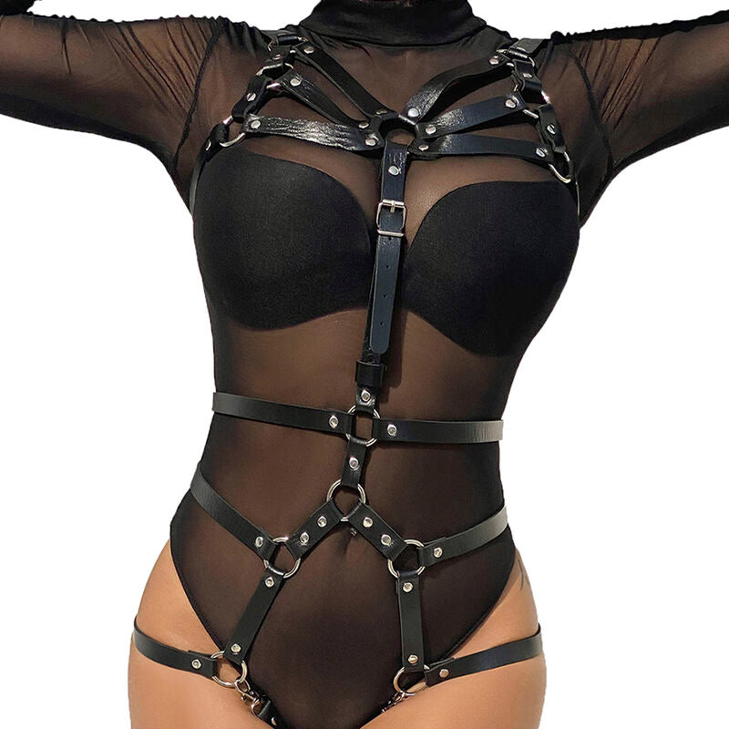 SUBBLIME - KÖRPERHARNESS VERSTELLBARE RIEMEN LEDER SCHWARZ EINE GRÖSSE - Sexotim