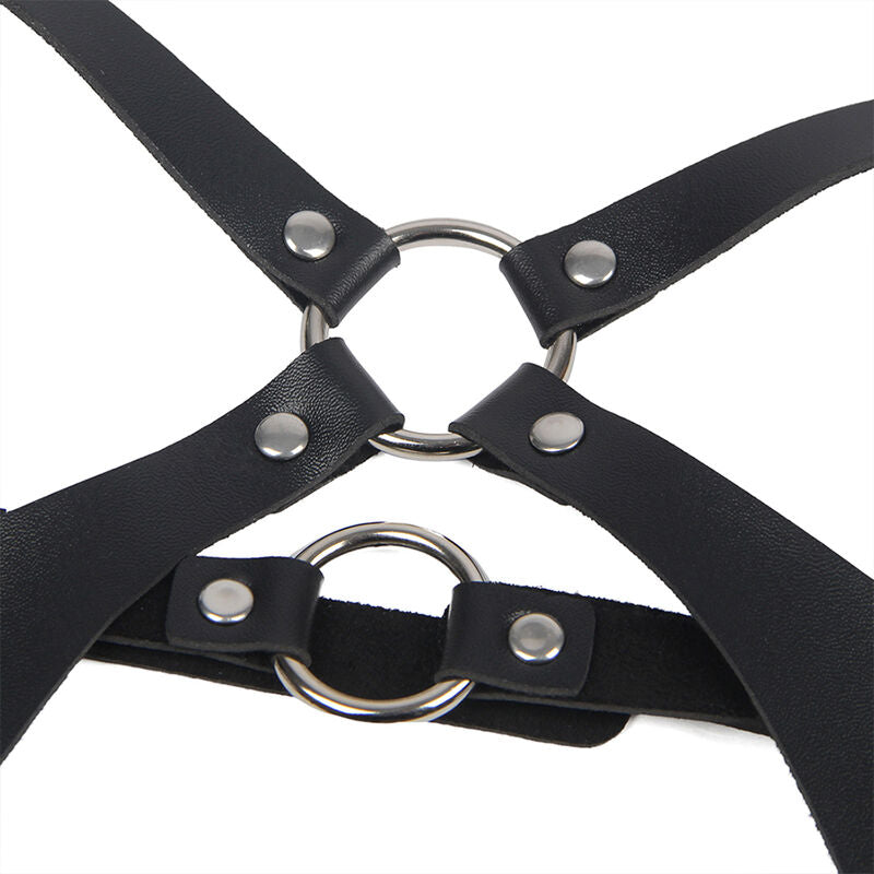 SUBBLIME - GANZKÖRPERHARNESS MIT LEDERSCHNALLEN SCHWARZ EINE GRÖSSE - Sexotim