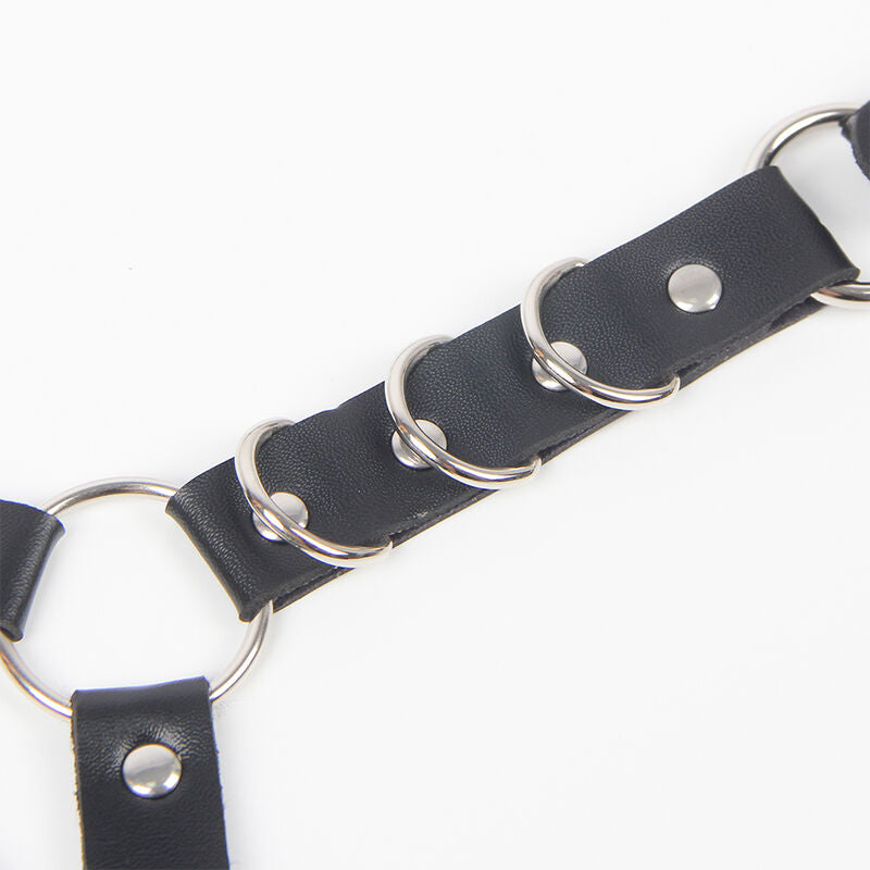 SUBBLIME - GÜRTEL UND STRUMPFBAND MIT RINGEN UND KETTE DETAIL EINE GRÖSSE - Sexotim