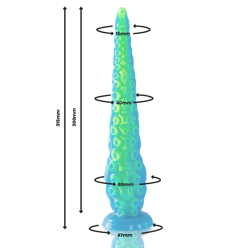 EPIC - SCYLLA FLUORESZIERENDER DÜNNER TENTAKEL-DILDO, GROSSE GRÖSSE - Sexotim