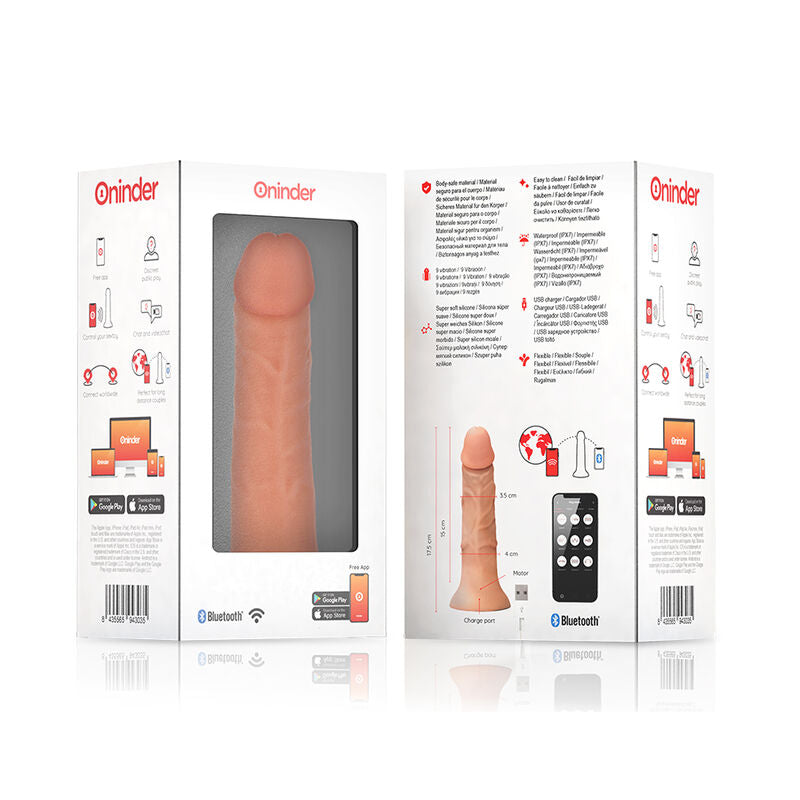 ONINDER - KLEINER BOGOTÁ-VIBRATORDILDO 9 GESCHWINDIGKEITEN 17.5 CM -O- 4 CM - KOSTENLOSE APP - Sexotim