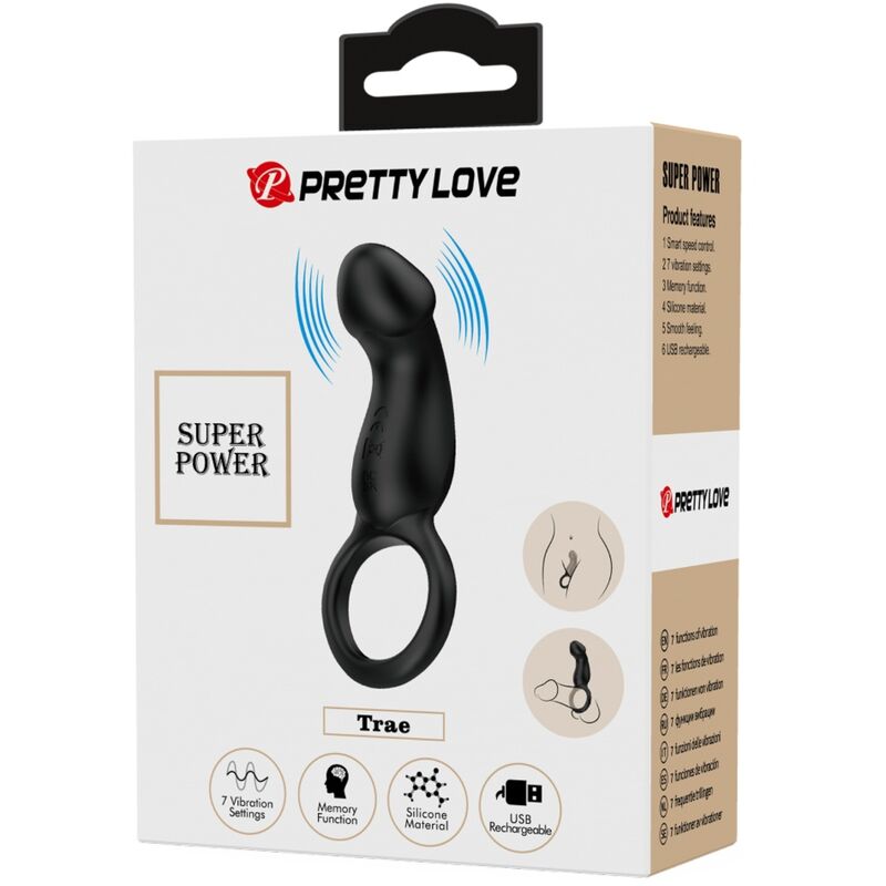 PRETTY LOVE - WARREN BLACK ANALRING & VIBRATOR - Sexotim