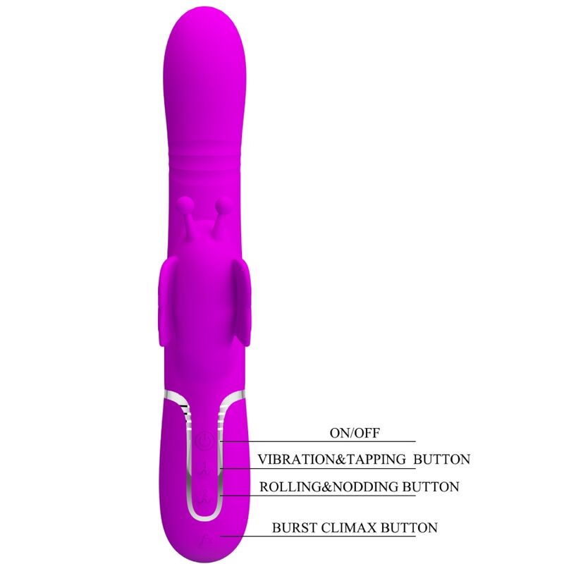 PRETTY LOVE - MULTIFUNKTIONS-KANINCHENVIBRATOR 4 IN 1 SCHMETTERLING FUCHSIA - Sexotim