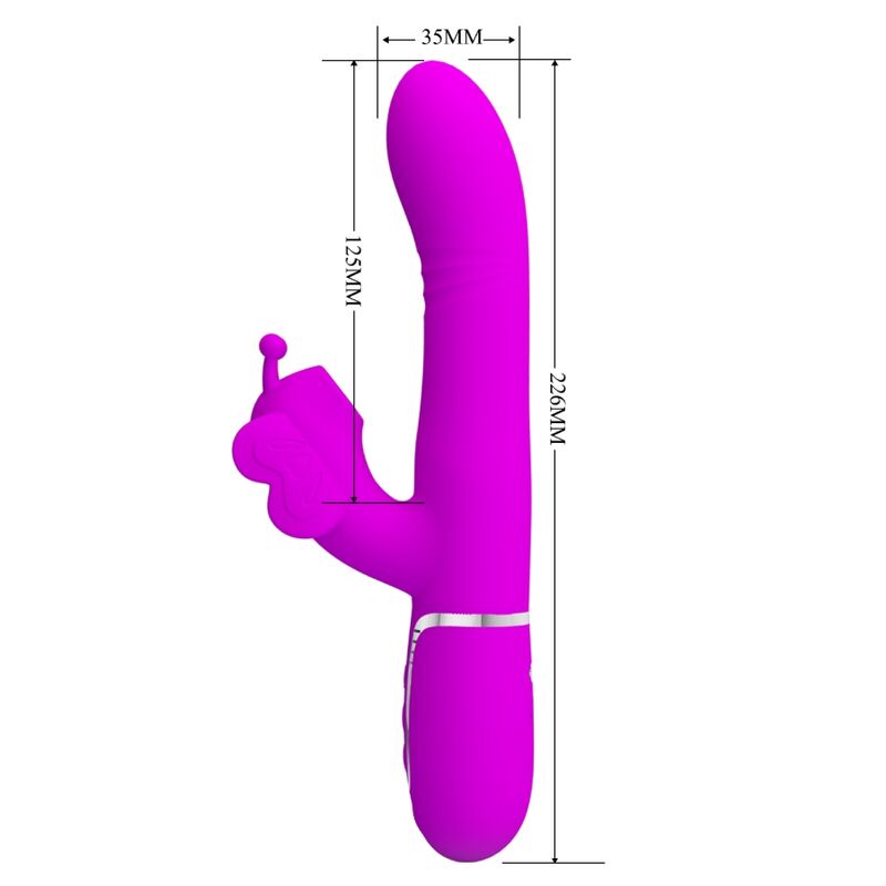 PRETTY LOVE - MULTIFUNKTIONS-KANINCHENVIBRATOR 4 IN 1 SCHMETTERLING FUCHSIA - Sexotim