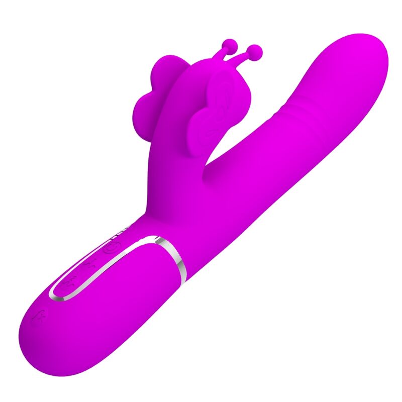 PRETTY LOVE - MULTIFUNKTIONS-KANINCHENVIBRATOR 4 IN 1 SCHMETTERLING FUCHSIA - Sexotim