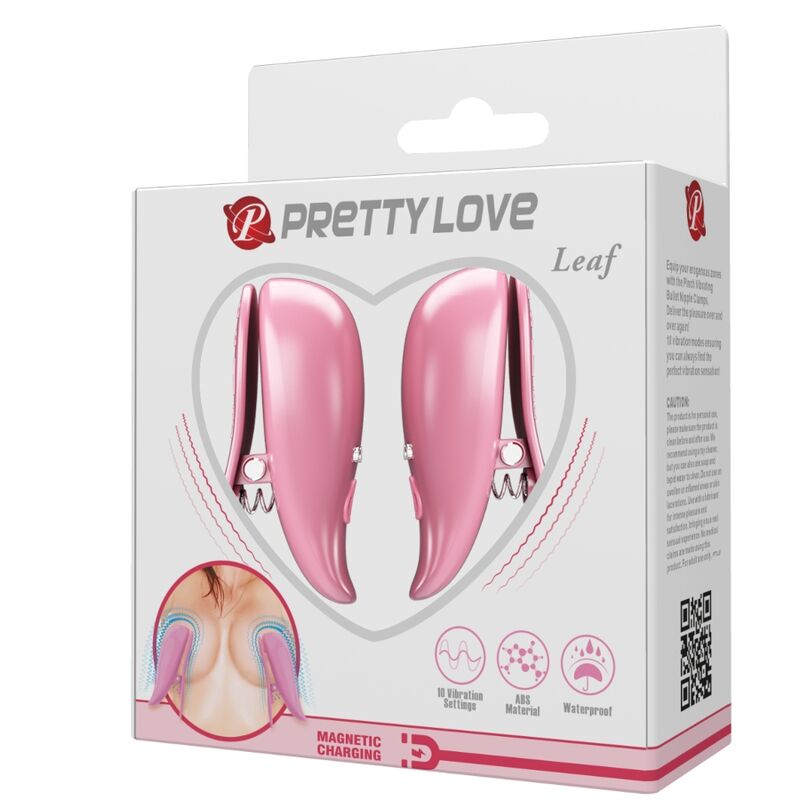 PRETTY LOVE - LEAF VIBRIERENDE NIPPELKLEMMEN ROSA - Sexotim