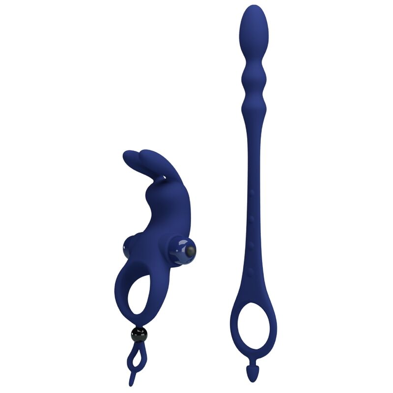 PRETTY LOVE - AYAD RABBIT VIBRATORRING MIT PLUG BLAU - Sexotim
