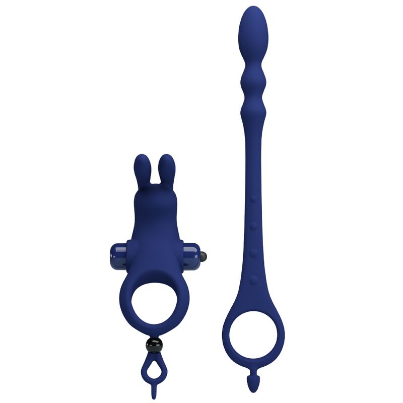 PRETTY LOVE - AYAD RABBIT VIBRATORRING MIT PLUG BLAU - Sexotim
