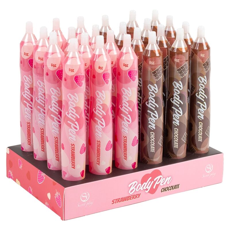SECRET PLAY - DISPLAY MIT 24 / 35 g EINHEITEN ESSBAREN BODYPAINTING-STIFTEN - Sexotim