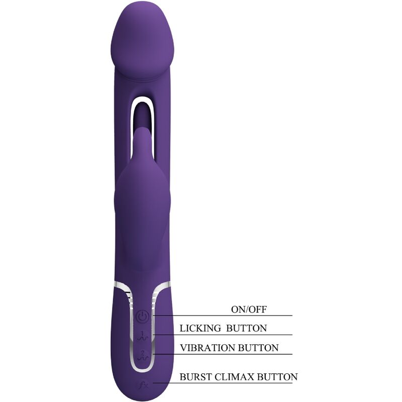 PRETTY LOVE - KAMPAS RABBIT 3 IN 1 MULTIFUNKTIONSVIBRATOR MIT ZUNGE VIOLETT - Sexotim