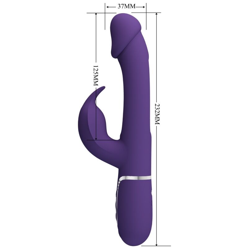 PRETTY LOVE - KAMPAS RABBIT 3 IN 1 MULTIFUNKTIONSVIBRATOR MIT ZUNGE VIOLETT - Sexotim