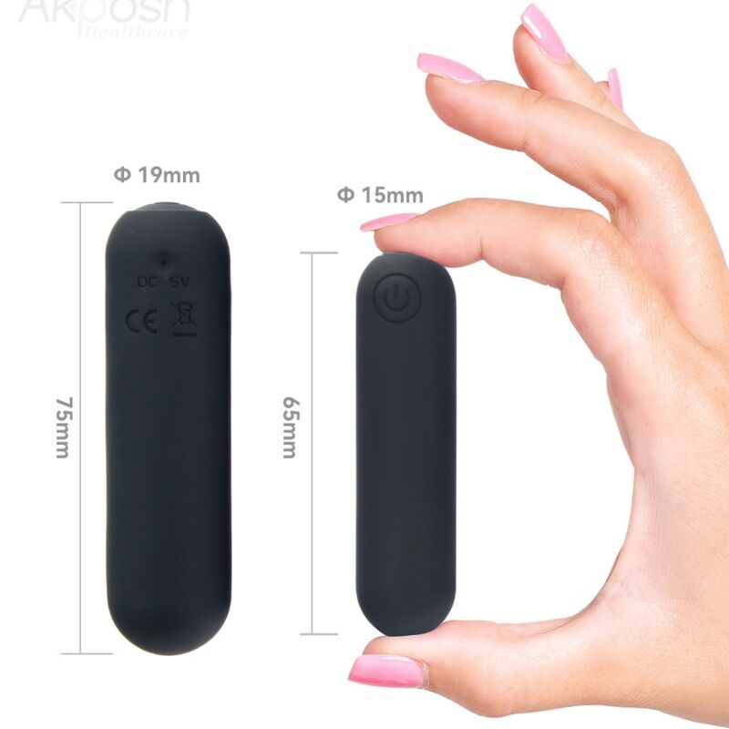 ARMONY -SPLASH HEHE VIBRATOR BULLET SILIKON 10 VIBRATIONEN 65 X 15 CM SCHWARZ - Sexotim